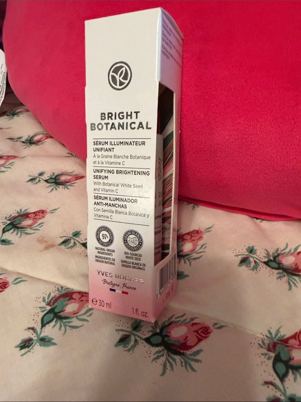 Yves Rocher Bright Botanical Unifying Brightening Serum – White & Pink Packaging